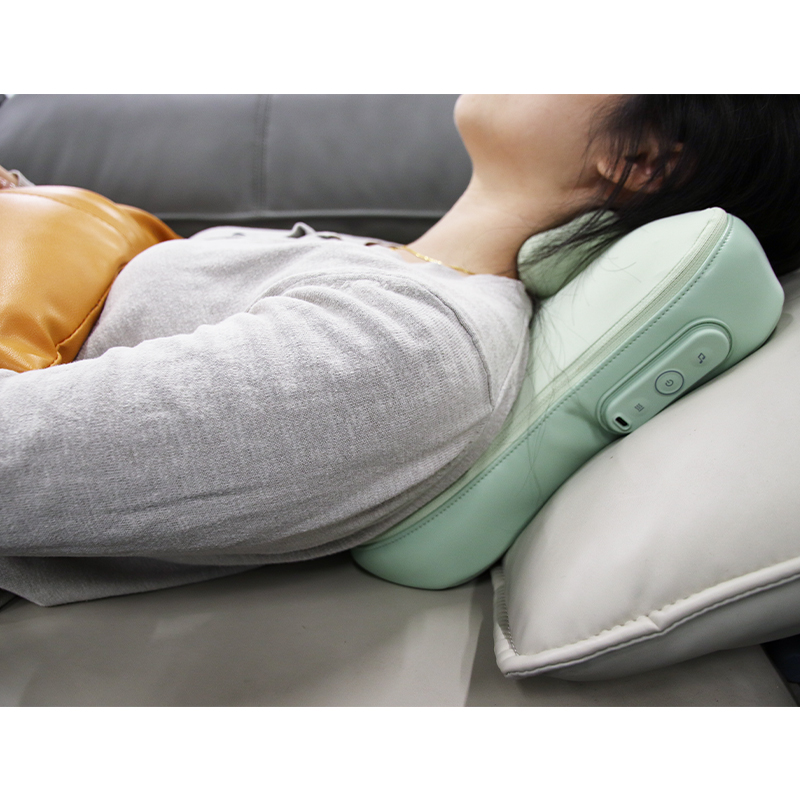 How does a massage pillow relieve neck tension?